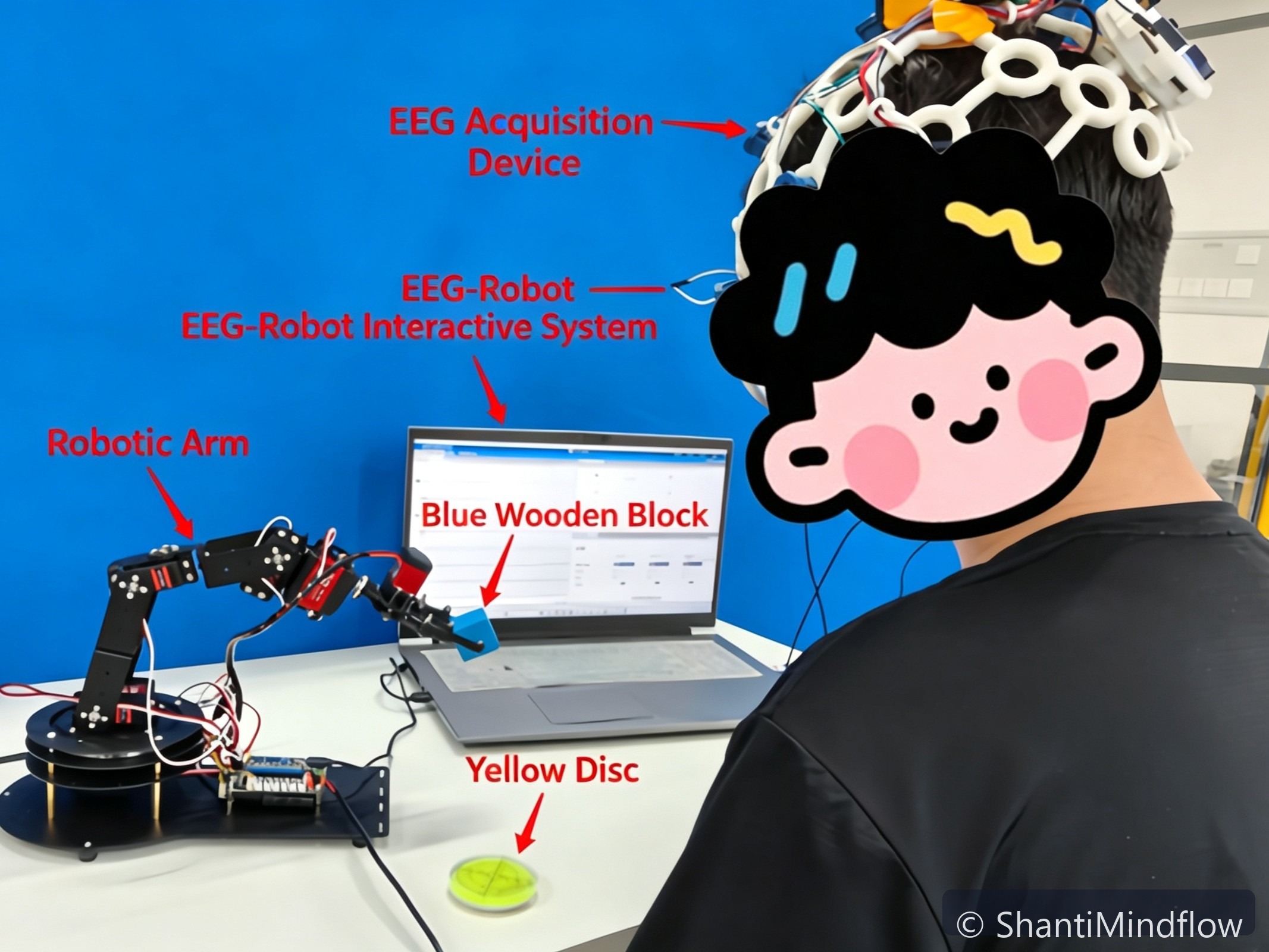 EEG-driven brain-computer interface controlling a robotic arm